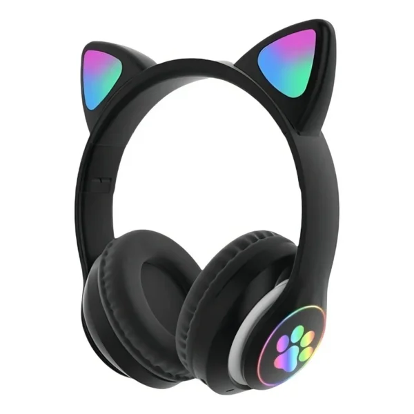 Auriculares gamer inalámbricos CAT Gaming LEF-1058 negro con luz LED