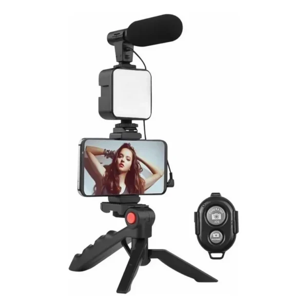 Kit Tripode Led Control Microfono Para Video Streaming